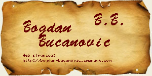Bogdan Bučanović vizit kartica